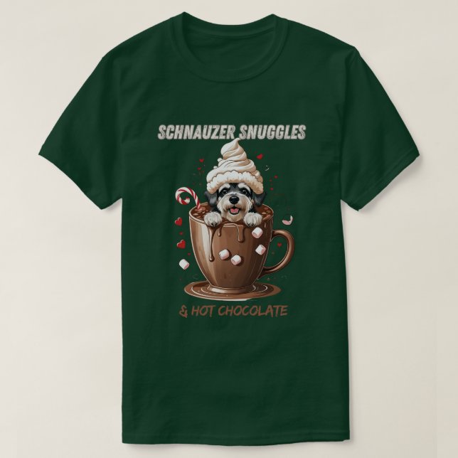 T-shirt Câlins de Schnauzer & Chocolat Chaud (Design devant)