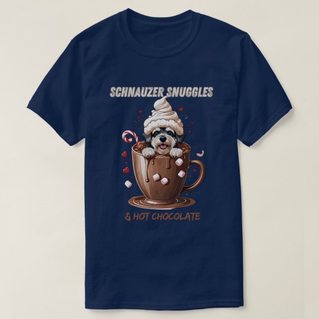 T-shirt Câlins de Schnauzer & Chocolat Chaud (Design devant)
