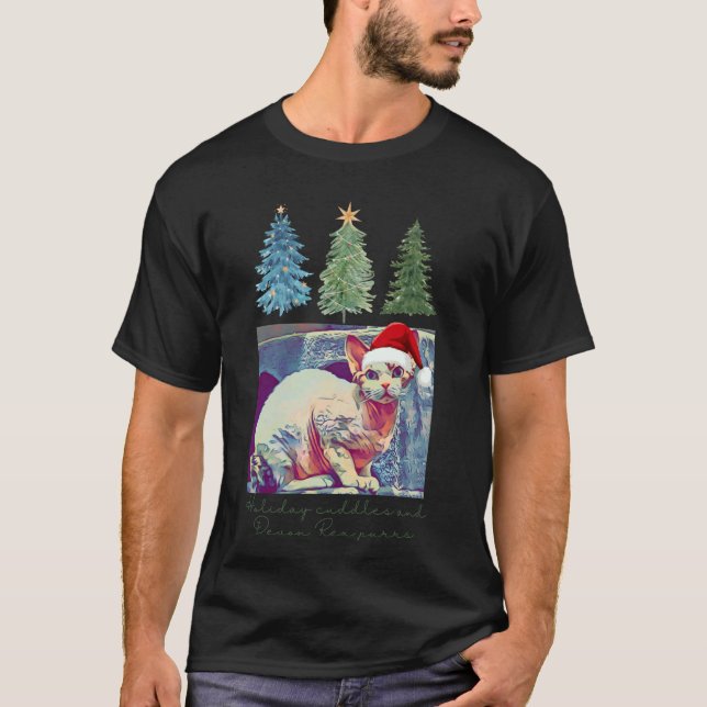 T-shirt Câlins de vacances et ronronnements de Devon Rex c (Devant)
