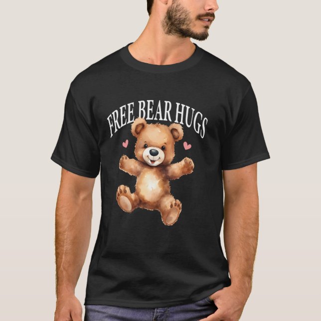 T-shirt Câlins d'ours gratuits Ourson mignon Mini cœur (Devant)