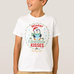 T-shirt Câlins flocons de neige et pingouin pour enfants e