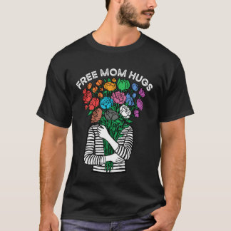 T-shirt Câlins gratuits de maman Arc-en-ciel de la fierté 