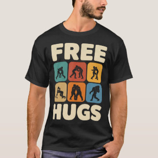 T-shirt Câlins Gratuits Drôles Lutte Hommes Vintage