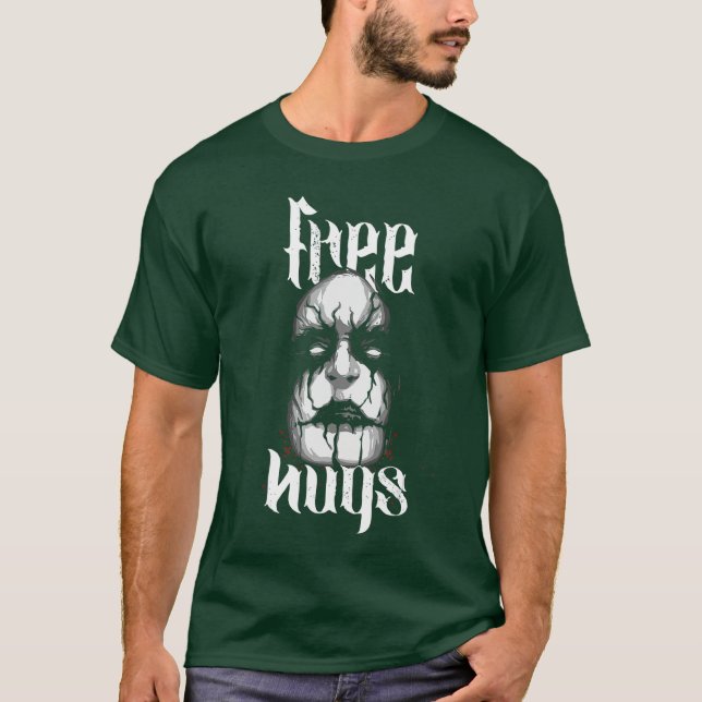 T-shirt Câlins gratuits Halloween Masque Créatif Visage Ép (Devant)