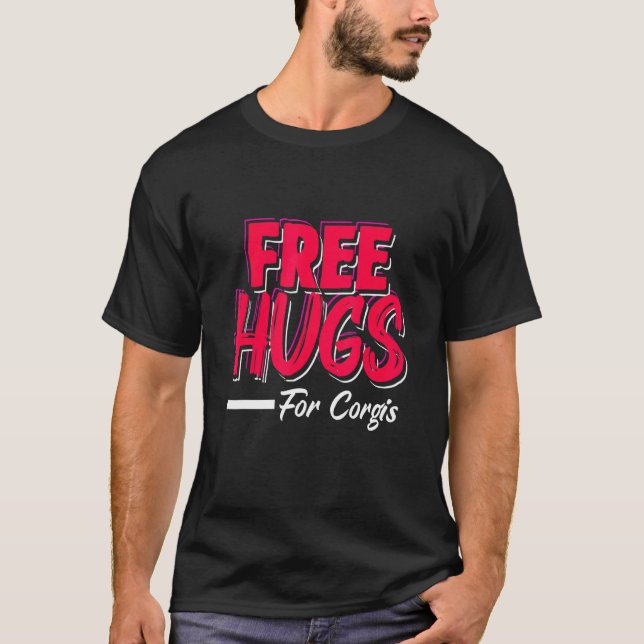 T-shirt Câlins Gratuits Pour Corgis (Devant)