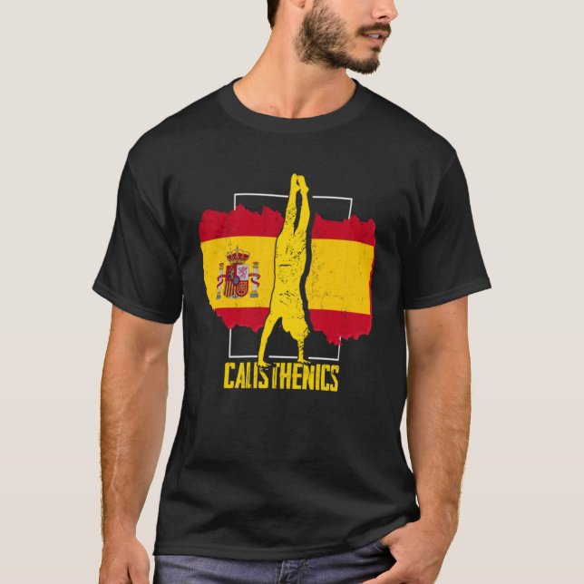 T-shirt Calisthenics Athlete Spain Flag Fitness Street Wor (Devant)