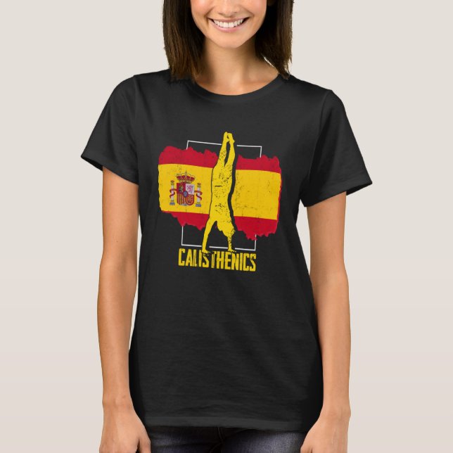T-shirt Calisthenics Athlete Spain Flag Fitness Street Wor (Devant)