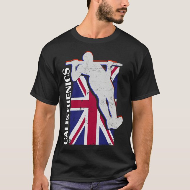 T-shirt Calisthenics Athlete UK Flag Fitness Gym Street Wo (Devant)