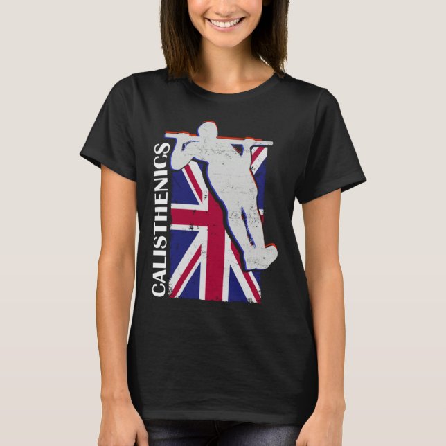 T-shirt Calisthenics Athlete UK Flag Fitness Gym Street Wo (Devant)
