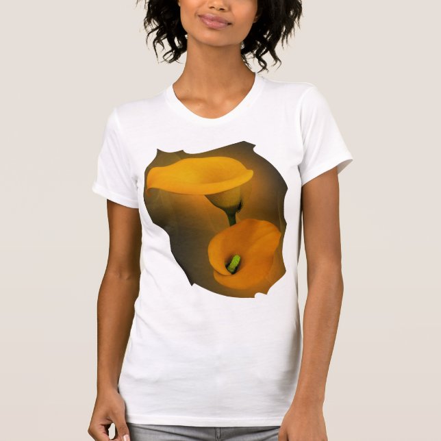 T-shirt Calla Lily Chaud Yellow Mist Arrière - plan (Devant)