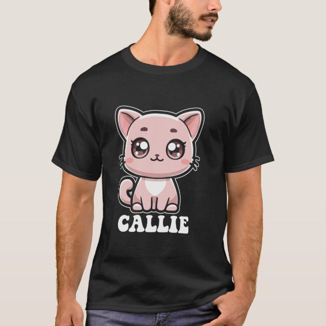 T-shirt Callie Cute Chat Kitten Design pour filles Nom Cal (Devant)