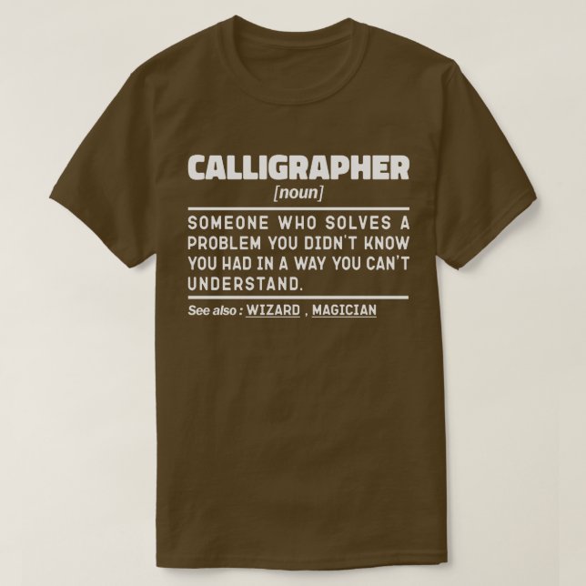 T-shirt Calligraphe Noun Définition Calligraphie Lover (Design devant)