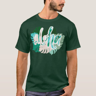 T-shirt calligraphie aloha tropical