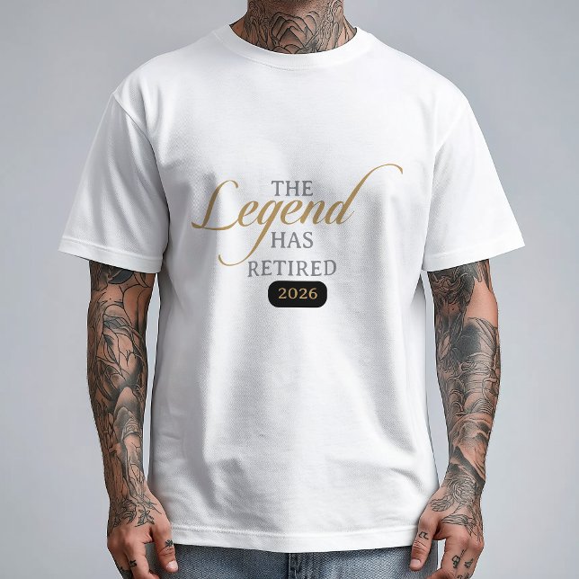 T-shirt Calligraphie Chic Classique La Légende Est Retrait (Créateur téléchargé)