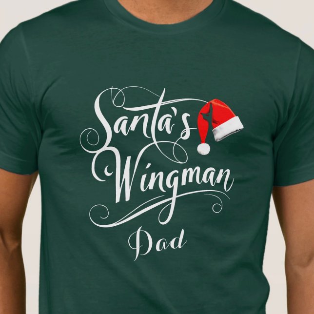 T-shirt Calligraphie de Noël Père Noël’s Wingman éditable (Créateur téléchargé)