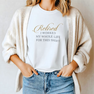 T-shirt Calligraphie dorée grise chic classique retraitée