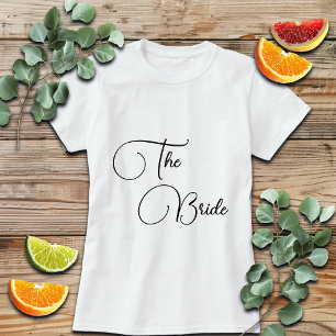 T-shirt Calligraphie Élégante La Mariée Nuptiale