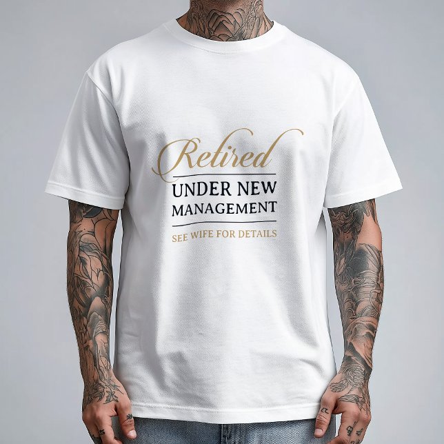 T-shirt Calligraphie Gold Classic Chic Retirée (Créateur téléchargé)