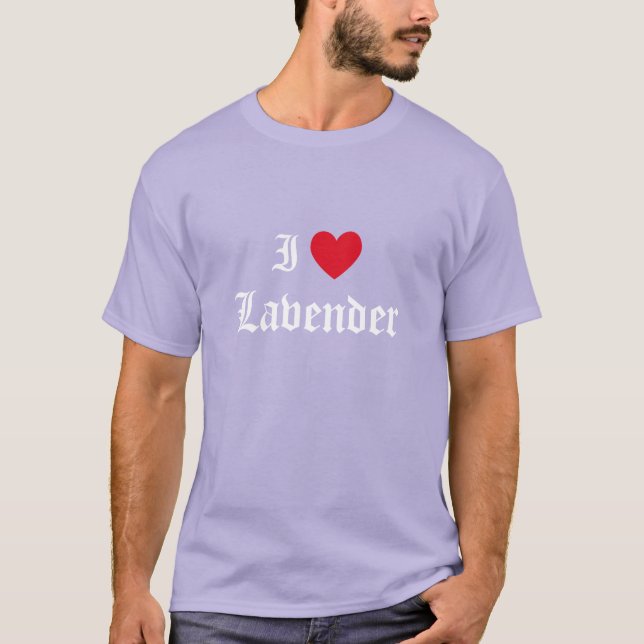 T-shirt Calligraphie I Love Lavender (Devant)