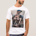 T-shirt Calligraphie manuscrite de l'Amour Moderne<br><div class="desc">Modern Love en police manuscrite parfaite pour les photos de famille et romantiques.</div>