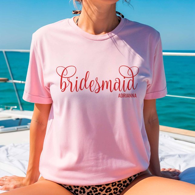 T-shirt Calligraphie Script Robe de demoiselle d'honneur r (Créateur téléchargé)