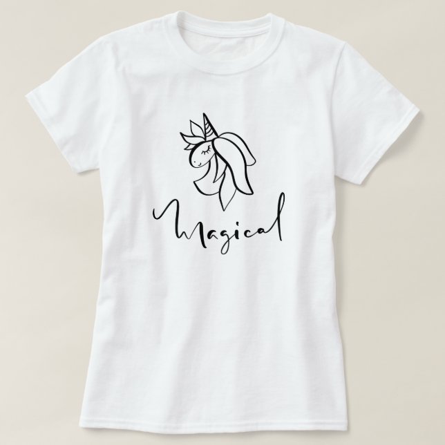 T-shirt Calligraphie Unicorne Magique (Design devant)