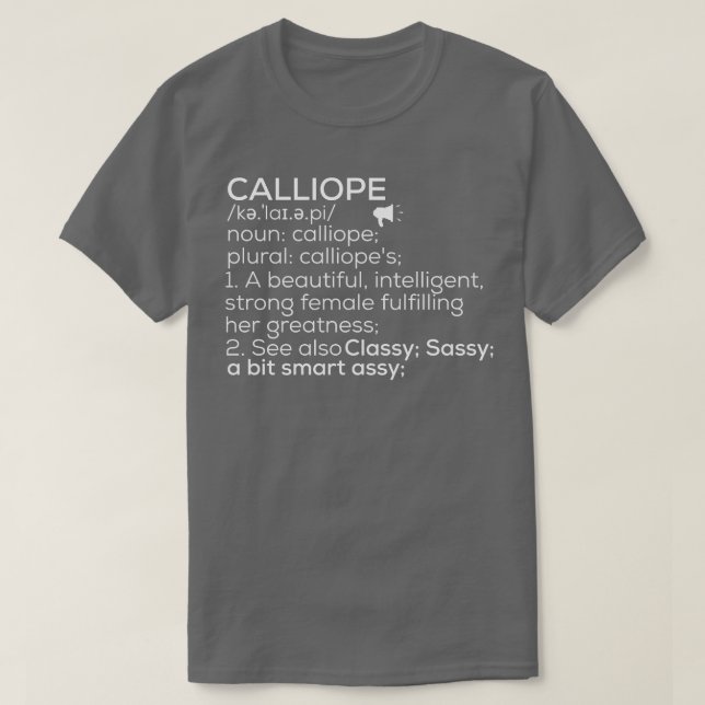 T-shirt Calliope Nom Calliope Définition Calliope Femme (Design devant)
