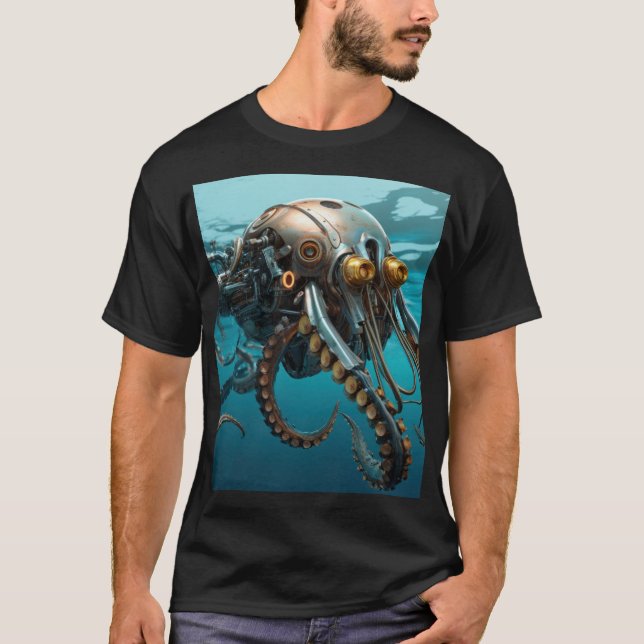 T-shirt Calmar à armure de steampunk (Devant)