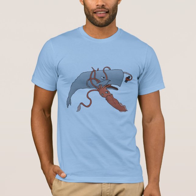 T-shirt Calmar contre baleine (Devant)