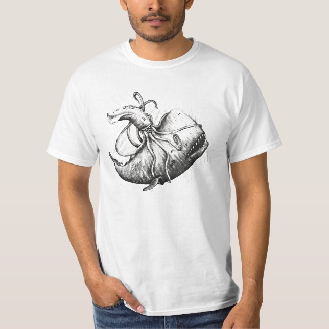 T-shirt Calmar géant contre le cachalot (Devant)