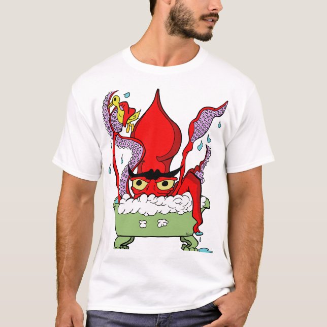 T-shirt Calmar géant dans un baquet (Devant)
