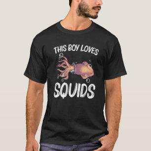 T-shirt Calmar Pour Garçons Enfants Calmar Géant Tentacles