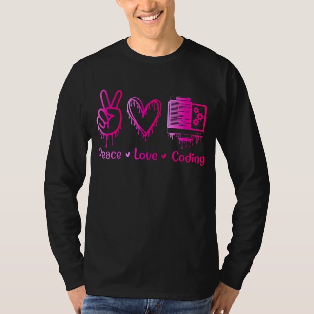 T-shirt Calme-Amour ! Développeur de programmeur (Devant)