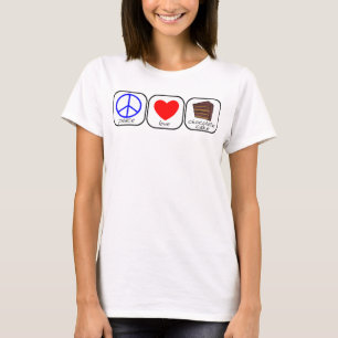 T-shirt Calme, amour et gâteau au chocolat