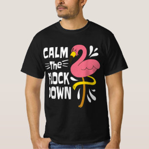 T-shirt Calme Le Flocon Sur Le Flamant rose Rose Drôle