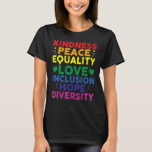 T-shirt Calme Paix Égalité Inclusion Diversité Couleur