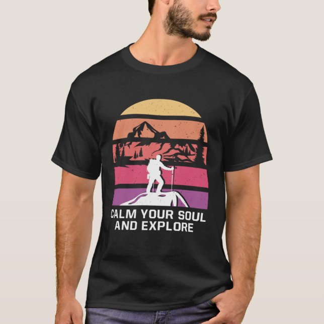 T-shirt Calme ton âme et Explore Camping Randonnée Camper  (Devant)