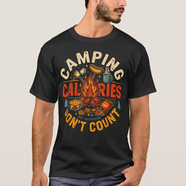 T-shirt Calories de camping ne comptent pas Nature Camping (Devant)