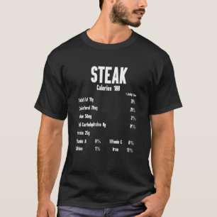 T-shirt Calories Steak Bifteck Cru Nourriture Boeuf Vache 