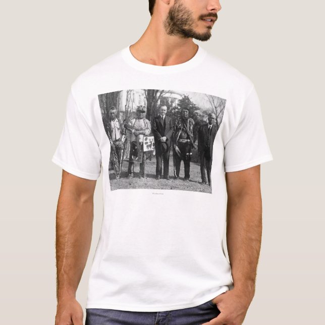 T-shirt Calvin Coolidge avec la photographie d'Indiens (Devant)