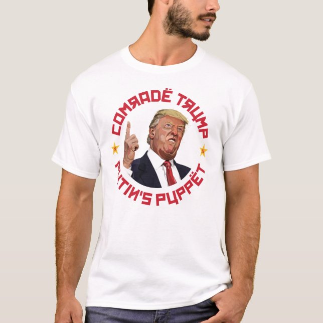 T-shirt Camarade Trump : La marionnette de Poutine, illust (Devant)