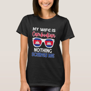 T-shirt Cambodge Angkor Wat Cambodge Drapeau Ma Femme Est