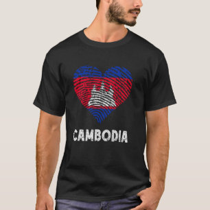 T-shirt Cambodge Drapeau de coeur Pouce cambodgienne Pride
