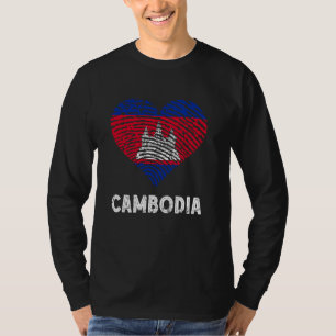 T-shirt Cambodge Drapeau de coeur Pouce cambodgienne Pride