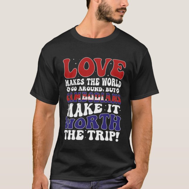 T-shirt Cambodge Drapeau Hommes & Femmes Cute Til Cambodgi (Devant)
