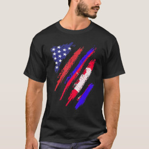 T-shirt Cambodge États-Unis Drapeau Cultivé USA Patriot He