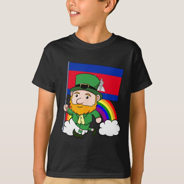 T-shirt Cambodge Fier Drapeau cambodgien Saint-Patricks Da (Devant)