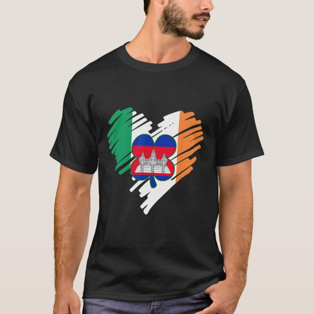 T-shirt Cambodge Fier Drapeau cambodgien Saint-Patricks Da (Devant)