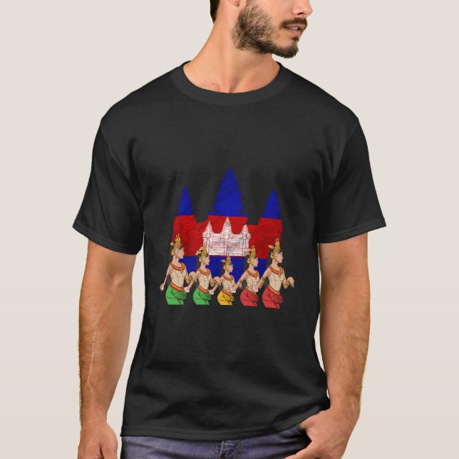 T-shirt Cambodge Khmer traditionnelle danse Apsara (Devant)