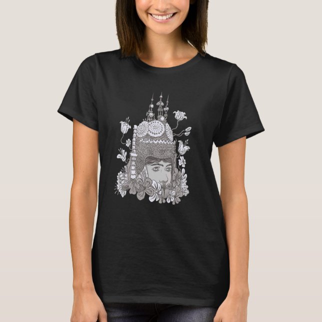 T-shirt Cambodge Khmer traditionnelle danse Apsara (Devant)